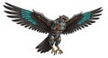A robotic eagle with metallic wings spread wide, featuring intricate mechanical Royalty Free Stock Photo