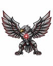 Robotic Eagle Warrior with Glowing Red Eye Royalty Free Stock Photo