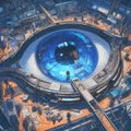 Robotic Eye in Futuristic Lab Royalty Free Stock Photo