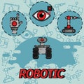 Robotic flat concept icons