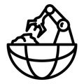 Robotic future icon, outline style