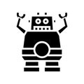 robotic geek glyph icon vector illustration sign