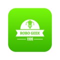 Robotic geek icon green vector