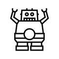 Robotic geek line icon vector illustration sign