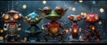 Concept Science Fiction, Robots, Goblin, Trio, Robotic Goblin Trio Futuristic Saga Begins