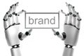 Robotic hand with brand place Royalty Free Stock Photo