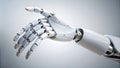 Robotic Hand Close-Up, White, Mechanical Design, Reaching Concept Royalty Free Stock Photo