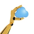 Robotic hand with cloud computing icon