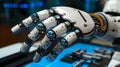 Robotic Hand 3D Render, Close-up, Futuristic Technology, AI, Cybernetics Robotics, Artificial Intelligence Royalty Free Stock Photo
