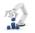 Robotic hand gather cube 3d. AI Royalty Free Stock Photo