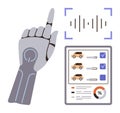 Robotic Hand Gesture with Soundwave and Smart Control Interface for Data Analysis Royalty Free Stock Photo
