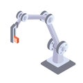 Robotic hand. Industrial robot manipulator. Vector illustration in isometric projection, isolated on white background.