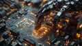 Robotic Hand Installing A Computer Circuit Board