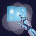 Robotic Hand Interacting, Technology and AI, vector design Generative AI Royalty Free Stock Photo
