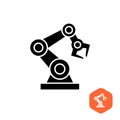 Robotic hand manipulator black silhouette symbol icon.