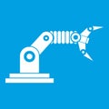 Robotic hand manipulator icon white