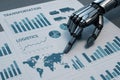 Robotic Hand Analyzing Global Logistics Report