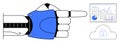 Robotic Hand Pointing Toward Data Analytics Dashboard and Cloud Security Icon Royalty Free Stock Photo