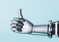 Robotic hand in retro future style in okay gesture Royalty Free Stock Photo