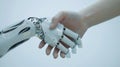 The robotic and human hand.AI generated image Royalty Free Stock Photo