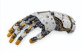 Robotic hand white isolate background Royalty Free Stock Photo