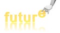 Robotic hand and word Future Royalty Free Stock Photo