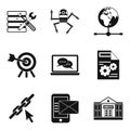 Robotic icons set, simple style