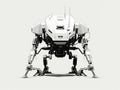 Robotic Innovation - black and white Illustration of a Futuristic Android