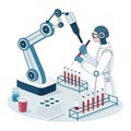 Robotic lab assistant analyzing samples