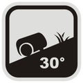 Robotic lawnmower, black silhouette, vector icon