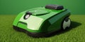 Robotic Lawnmower Cutting Fresh Green Grass for a Perfectly Manicured Lawn.