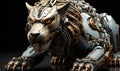 The robotic lion moved with precision, its mechanical features resembling the king of the jungle