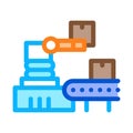 Robotic manufacturing icon vector outline illustration
