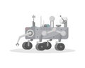 Robotic mars rover with hand manipulator icon