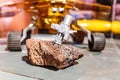 Robotic Mars rover with soil Royalty Free Stock Photo