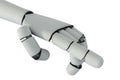 Robotic mechanical arm isolated on white background