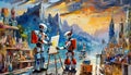 Robotic painting, artificial intelligence-assisted art creation, picture generation