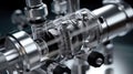 robotic pneumatic piston sucker unit on industrial machine, Generative AI