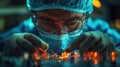 Robotic precision being used in a high-tech laboratory setting for intricate operations.