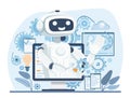 Robotic process automation concept. Artificial intelligence innovation in business technology. Vector