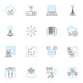 Robotic Process Automation linear icons set. Automation, Efficiency, Artificial Intelligence, Integration, Streamline Royalty Free Stock Photo