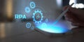 Robotic Process Automation RPA Workflow Optimization Displayed on Digital Interface Royalty Free Stock Photo