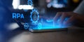 Robotic Process Automation RPA Workflow Optimization Displayed on Digital Interface Royalty Free Stock Photo