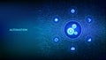 Robotic Process Automation software. RPA. IOT and Automation technology concept. Smart industry. Improving productivity.