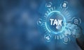 Robotic process automation for tax. Online tax and digital payment. Taxes payment, governant