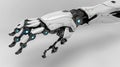 44 Robotic prosthetic android arm hand 3D render detailed mechanical Royalty Free Stock Photo