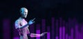 Robotic RPA big data analysis automation trading robot technology concept. 3d render