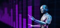Robotic RPA big data analysis automation trading robot technology concept. 3d render Royalty Free Stock Photo