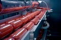 A robotic sausage - making conveyor Royalty Free Stock Photo