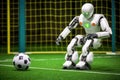 robotic soccer player dribbling a soccer ball